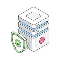 Server security icon creatively designed in isometric style vector