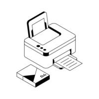 Download out premium isometric icon showing printer. vector