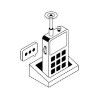 Grab this latest isometric icon of cordless phone system. vector