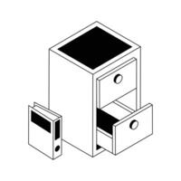 Office file cabinet isometric icon is ready for premium use. vector