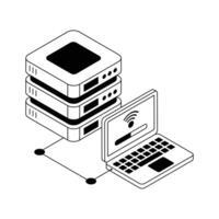Get a glimpse of this premium isometric icon showing internet hosting. vector