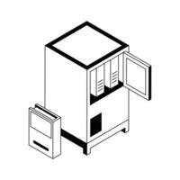 Well crafted isometric icon showing office cabinet storage. vector