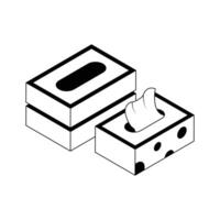 A captivating isometric style icon of tissue box. vector