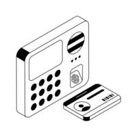 A well crafted isometric icon depicting biometric machine. vector