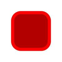 button square shape red for buttons games play isolated on white, red modern buttons square simple, square button red flat style icon sign for applications, buttons square for website or app symbol vector