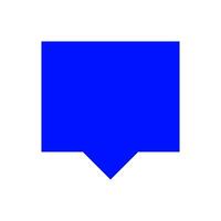blue speech bubble sign isolated on white, bubble speak icon trendy flat design, simple square dialog message for icon, speech bubble square blue for button, text box for comment symbols vector