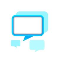 speech bubble square shape blue color for message, copy space, dialog chat box modern, speech balloon graphic for text chat and conversation sign, speech bubble symbol for banner background vector