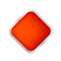 button square shape red for buttons games play isolated on white, red modern buttons simple and convex, square button red flat style icon sign for applications, buttons square for website app vector