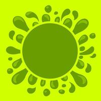 lemon green juice drop splash shape and circle for copy space, water blob green apple flat icon isolated on green, green tea water splash expose, aloe juice drop for banner vector