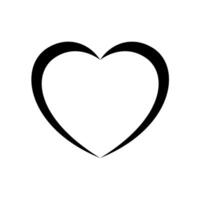 heart shape, heart-shaped flat icon symbol, black heart shape for decoration valentine's card, heart shape for graphics vector