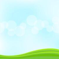bokeh soft blue for background banner, bokeh bright blue with graphic green curve wave for banner, smooth and soft white blue modern for wallpaper vector