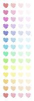 heart shape stripe colorful set isolated on white, cute simple heart plain multicolored for element valentine card, icon heart-shaped minimal flat lay for decoration, clip art heart shape pastel color vector