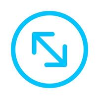 arrow line pointing left up and down in circle blue isolated on white, arrow in circular strokes for direction left up down, arrows button simple, arrow symbol circle for ui app, arrowhead pointer vector