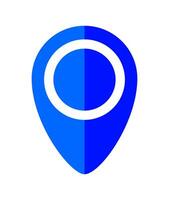 pin point symbol blue for icon isolated on white, modern blue pin circle for location icon marker, simple blue pin symbol for position map, pin place flat icon blue for navigation search vector