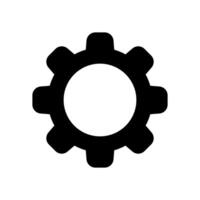 circle cog black for mechanization icon isolated on white vector