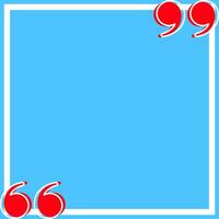 banner frame blue with red quotation symbol, quote box frame simple and cute, quote boxes for template design text info, speech bubble square frame and bracket red for copy space, commas frame vector