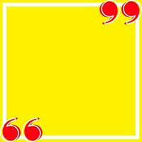 banner frame yellow with red quotation symbol, quote box frame simple and cute, quote boxes for template design text info, speech bubble square frame and bracket red for a copy space, commas frame vector