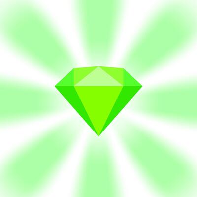 green diamond gemstone on zoom comics, green flat diamonds jewelry icon, green gems on soft rays burst shine background, green diamond of items game, clip art gemstone for a banner jewellery