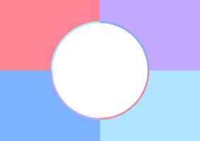 circle white space on pastel soft color for banner, circle shape white template on soft color for copy space, empty white circle shape on pastel square frame, background multicolored for advertising vector