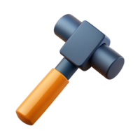 fascinating mid-century Minimal isometric hammer with crisp edges and a black handle with Scalable Design. masterfully captured png