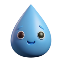 dramatic iconic Raindrop character with two small, round eyes. Clean lines, flat color with Scalable Design. png