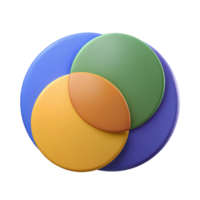 dynamic immaculate Venn diagram with two overlapping circles. Geometric, flat color, single-weight stroke with Scalable Design. sharp png
