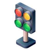 energetic enchanting Isometric traffic light. Minimal, sharp edges. with Scalable Design. fine detail png