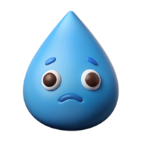 dramatic elegant Teardrop character with a sad expression. Crisp edges, flat color with Scalable Design. high quality png