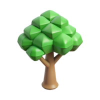 ethereal dramatic Minimal isometric tree with single-weight stroke and green leaves with Scalable Design. 4K png