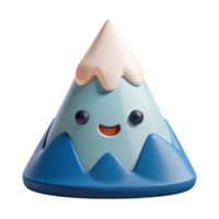 glorious bold mid-century Triangular mountain character with a snowy peak. Crisp edges, minimal design, flat color with Scalable Design. studio quality png