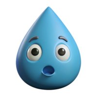 ethereal splendid Teardrop-shaped character with a surprised expression, flat light blue with Scalable Design. elite png