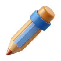 exemplar futurista lápis com uma aguçado gorjeta e apagador. limpar \ limpo linhas, mínimo projeto, com escalável Projeto. fresco png
