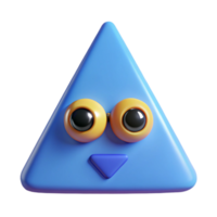 melancholic pristine Triangular character with a single, circular eye. Crisp edges, minimal design, flat color with Scalable Design. masterfully captured png