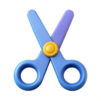 encantador futurista uma simétrico tesouras ícone. fresco arestas, plano cor, limpar \ limpo linhas com escalável Projeto. precisão png