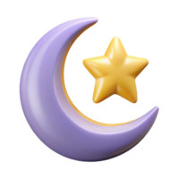 dramatic unforgettable Crescent moon with a star. Symmetrical, flat color, clean lines with Scalable Design. png
