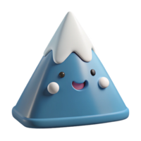 distinguished classic Triangular mountain character with a snowy peak. Crisp edges, minimal design, flat color with Scalable Design. luxury png