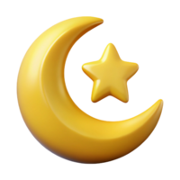 energetic captivating Crescent moon with a single star. Crisp edges, single-weight stroke, with Scalable Design. detailed png