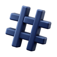 dynamic glorious Geometric hashtag symbol with sharp edges. Flat navy. Minimal design with Scalable Design. high resolution png