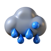 distinguished organic Cloud character with raindrops, flat grey and blue, crisp edges with Scalable Design. exclusive png