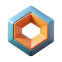 dynamic hypnotic Isometric cube with clean lines and flat red color with Scalable Design. authentic png