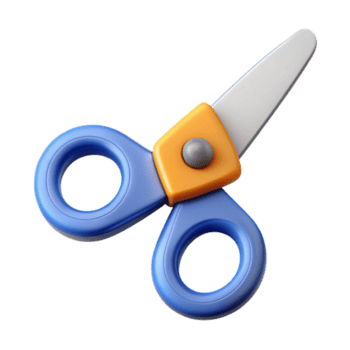 extraordinário brincalhão orgânico tesouras com dois lâminas. fresco arestas, peso único AVC, com escalável Projeto. 8k png