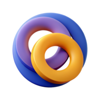 majestic whimsical art deco Overlapping circles forming a simple, scalable design. Crisp edges and flat colors with Scalable Design. artisan png