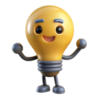 glorious surreal Lightbulb character with a simple filament. Crisp edges, with Scalable Design. refined png