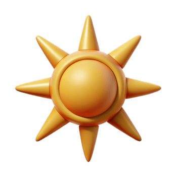 deslumbrante tropical estilizado Sol símbolo. limpar \ limpo linhas, simétrico projeto, plano cor com escalável Projeto. nível superior png