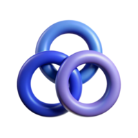 glorious renaissance Three interconnected circles forming a simple logo. Clean lines, with Scalable Design. premium png