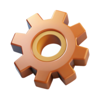 exquisite exemplary Flat color isometric gear with clean lines and a brown color with Scalable Design. png