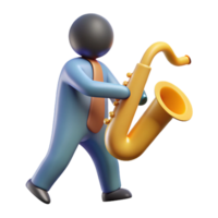 exceptional elegant Silhouette of a playing saxophone. Single-weight stroke, flat color, clean lines with Scalable Design. precision png