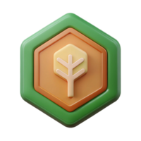 enchanting notable Hexagonal badge with a simple tree icon. Minimal, flat color, single-weight stroke with Scalable Design. png