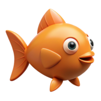 dazzling unforgettable Fish character with a streamlined body and triangular fins. Flat orange color, clean lines with Scalable Design. png