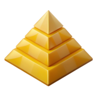 beautiful organic Symmetrical isometric pyramid with clean lines and yellow color with Scalable Design. top-tier png